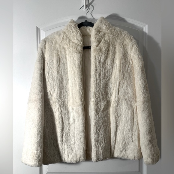Vintage Rabbit Fur Coat / Mob Wives Style Size Medium - Picture 1 of 6